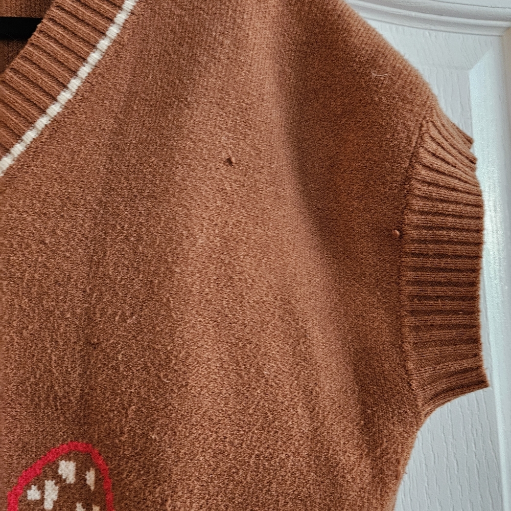 Lisa Says Gah mushroom knit vest m/l - Picture 2 of 4